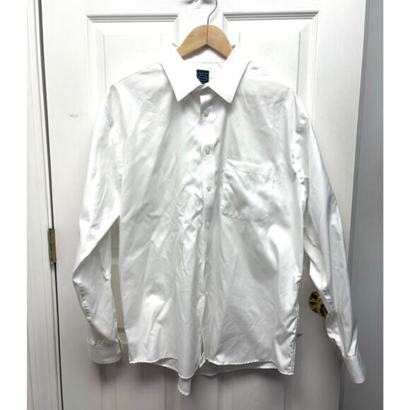 Joeseph & Feiss White Men’s Dress Shirt Clean Collar Button Down 17 1/2 33 34 - Picture 1 of 6